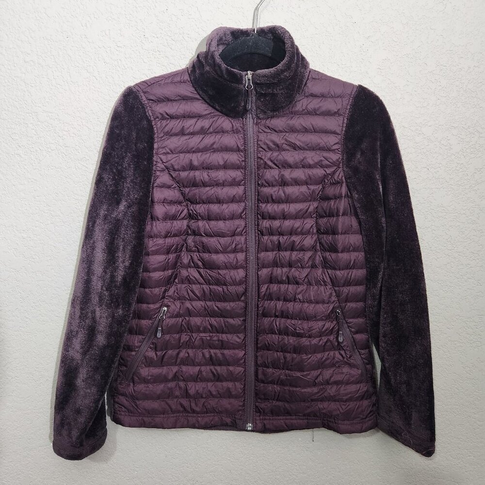 32 Heat Jacket Purple Quilted Faux Fur Zip-Up Women Size Small